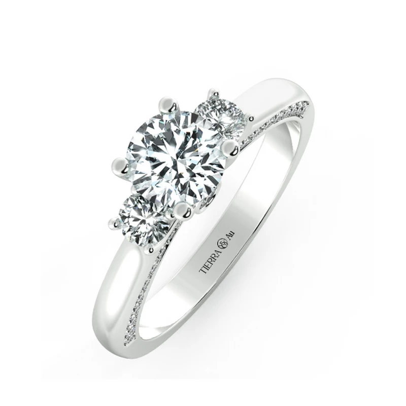 Nhẫn đính hôn Threestone có bridge accent NCH3204 3